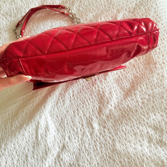 Coach Red Quilted Patent Shoulder Bag - Picture 3 of 10